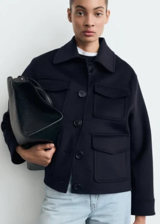 Vlněná bunda s kapsami