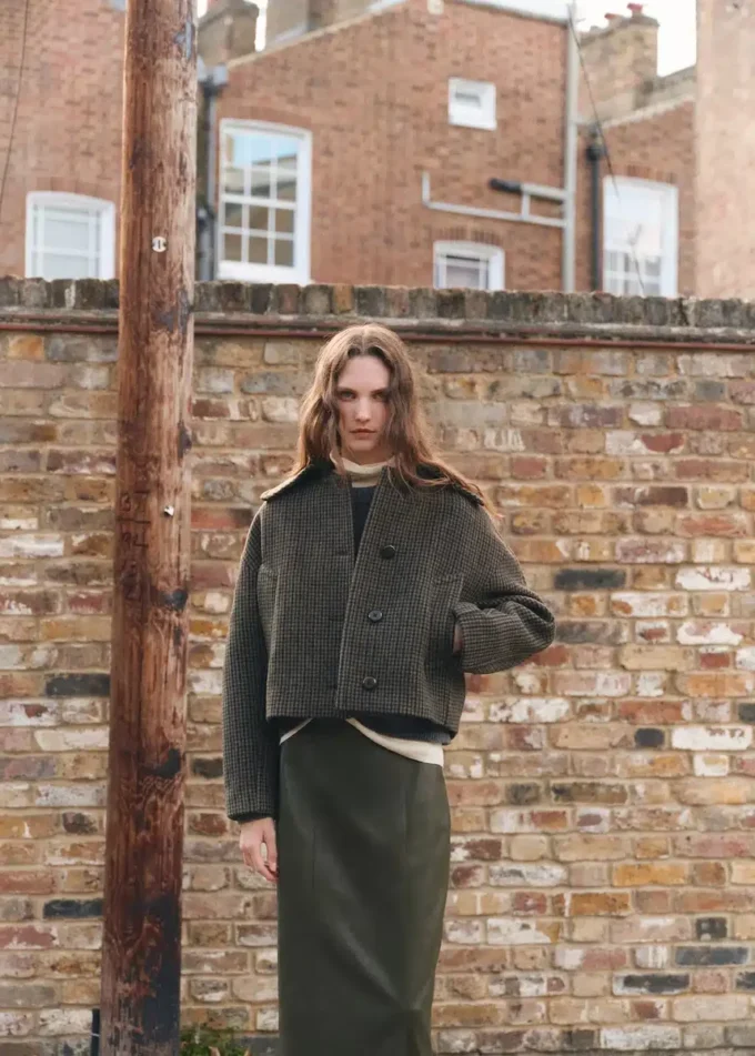 Vlněná bunda s pepřovým vzorem