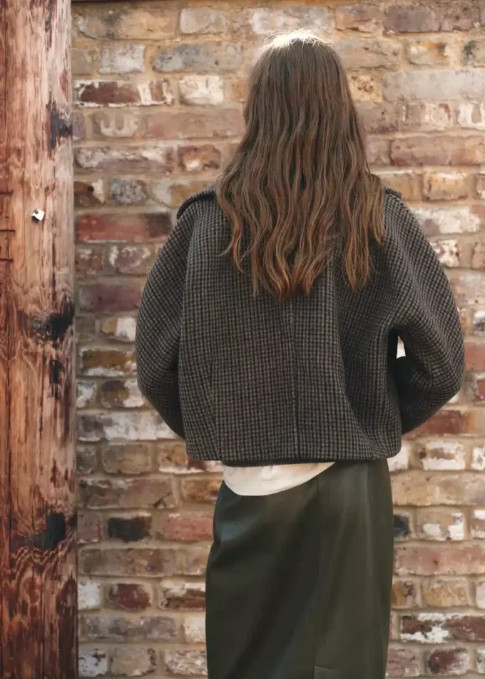 Vlněná bunda s pepřovým vzorem