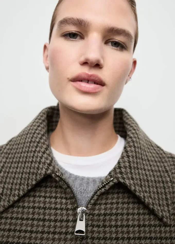 Vlněná bunda s pepřovým vzorem Vlněná bunda s pepřovým vzorem