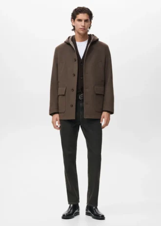 Vlněný kabát s kapucí Vlněný kabát s kapucí