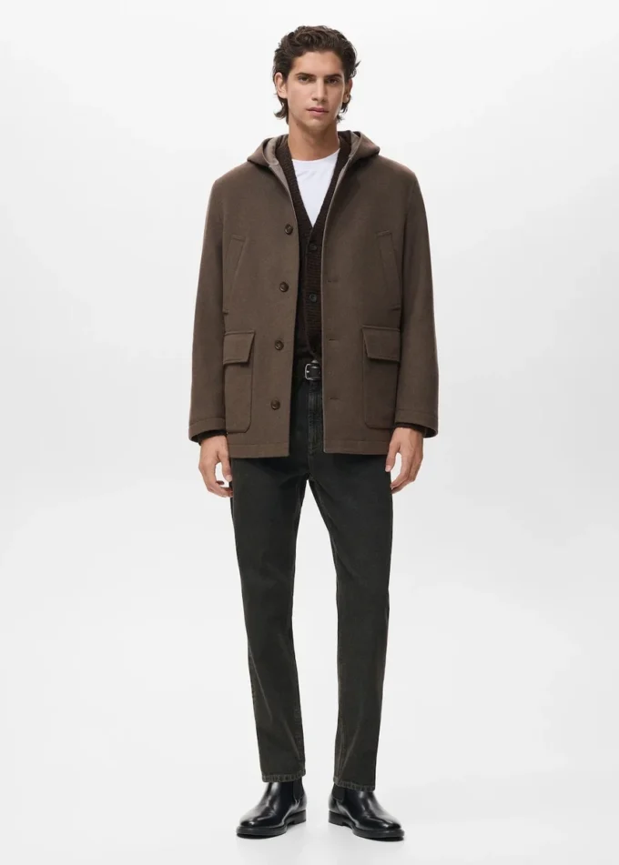 Vlněný kabát s kapucí Vlněný kabát s kapucí