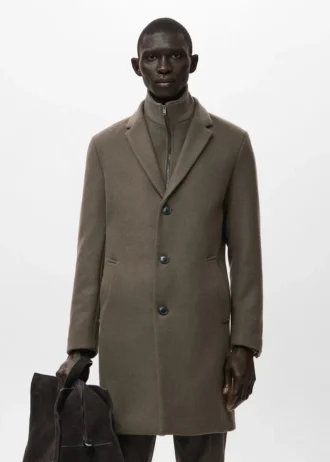 Vlněný kabát s odnímatelným vnitřním límcem Vlněný kabát s odnímatelným vnitřním límcem