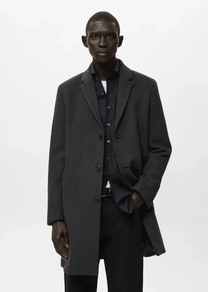 Vlněný kabát s odnímatelným vnitřním límcem Vlněný kabát s odnímatelným vnitřním límcem