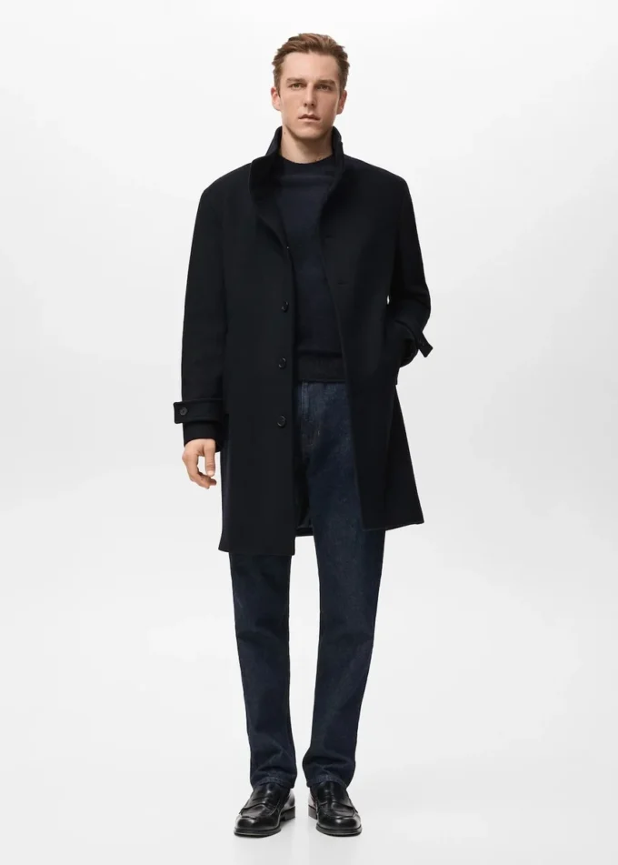 Vlněný kabát s rolákovým límcem Vlněný kabát s rolákovým límcem