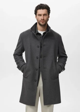 Vlněný kabát s rolákovým límcem Vlněný kabát s rolákovým límcem