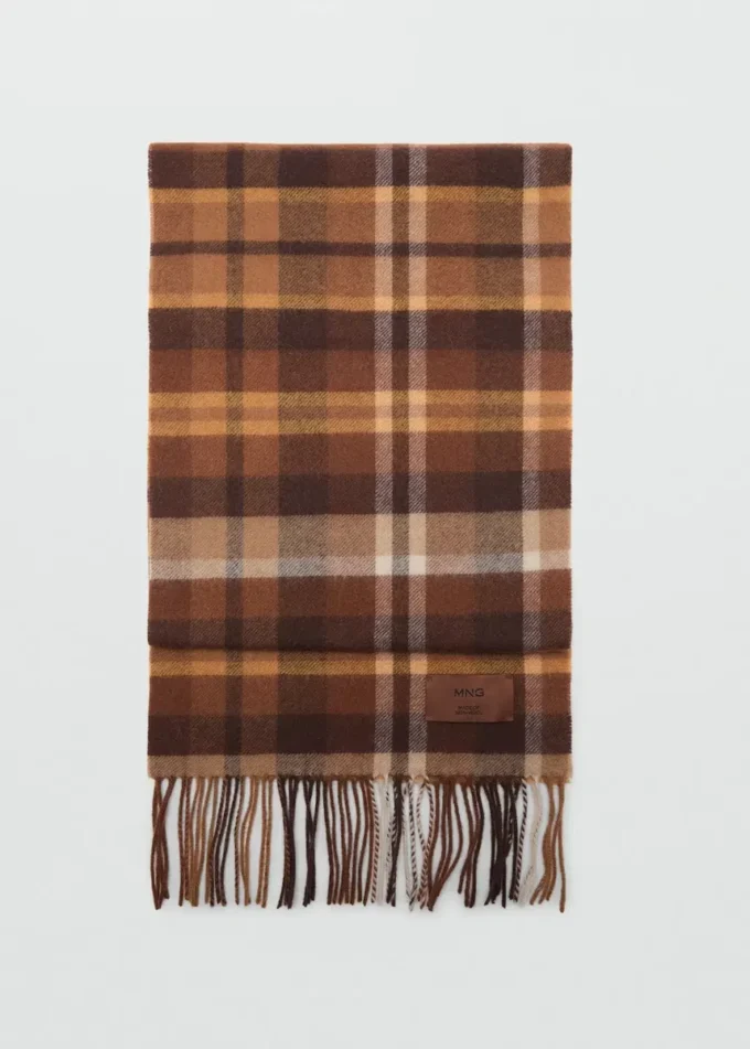 Vlněný kostkovaný šátek Vlněný kostkovaný šátek