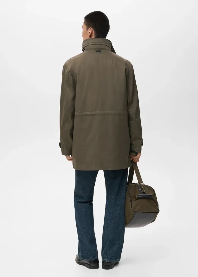 Vodoodpudivá bavlněná bunda s kapsami Vodoodpudivá bavlněná bunda s kapsami