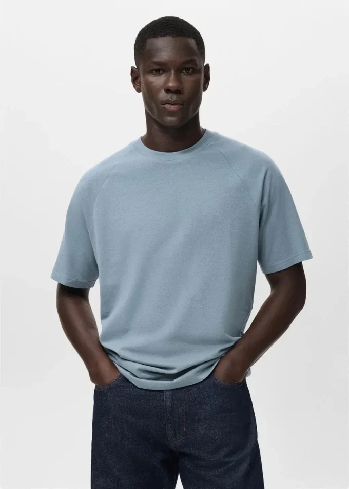 Volné bavlněné a lněné tričko Volné bavlněné a lněné tričko