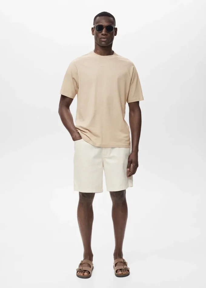 Volné bavlněné a lněné tričko Volné bavlněné a lněné tričko