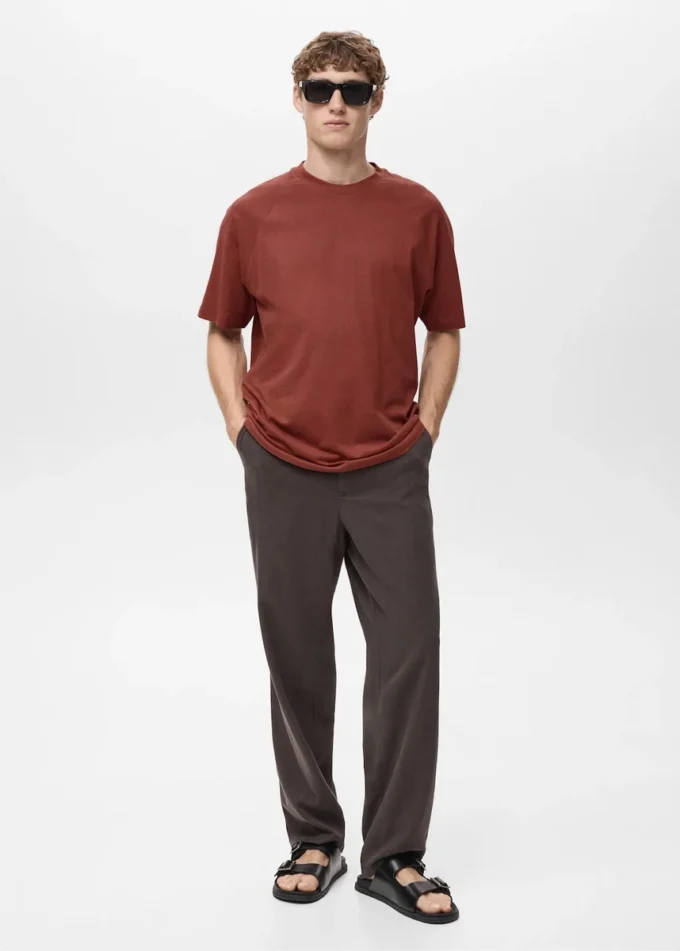 Volné bavlněné a lněné tričko Volné bavlněné a lněné tričko