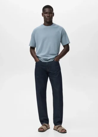 Volné bavlněné a lněné tričko