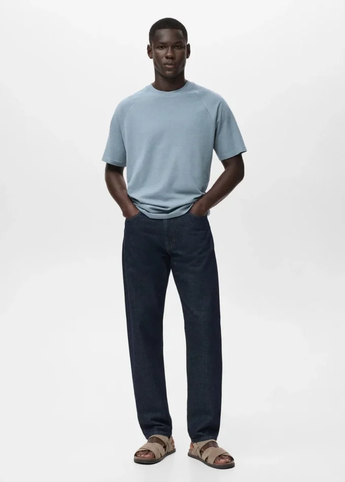 Volné bavlněné a lněné tričko Volné bavlněné a lněné tričko