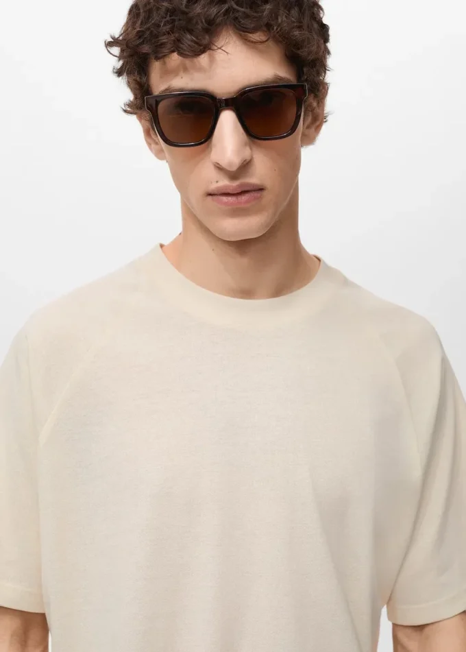 Volné bavlněné a lněné tričko Volné bavlněné a lněné tričko