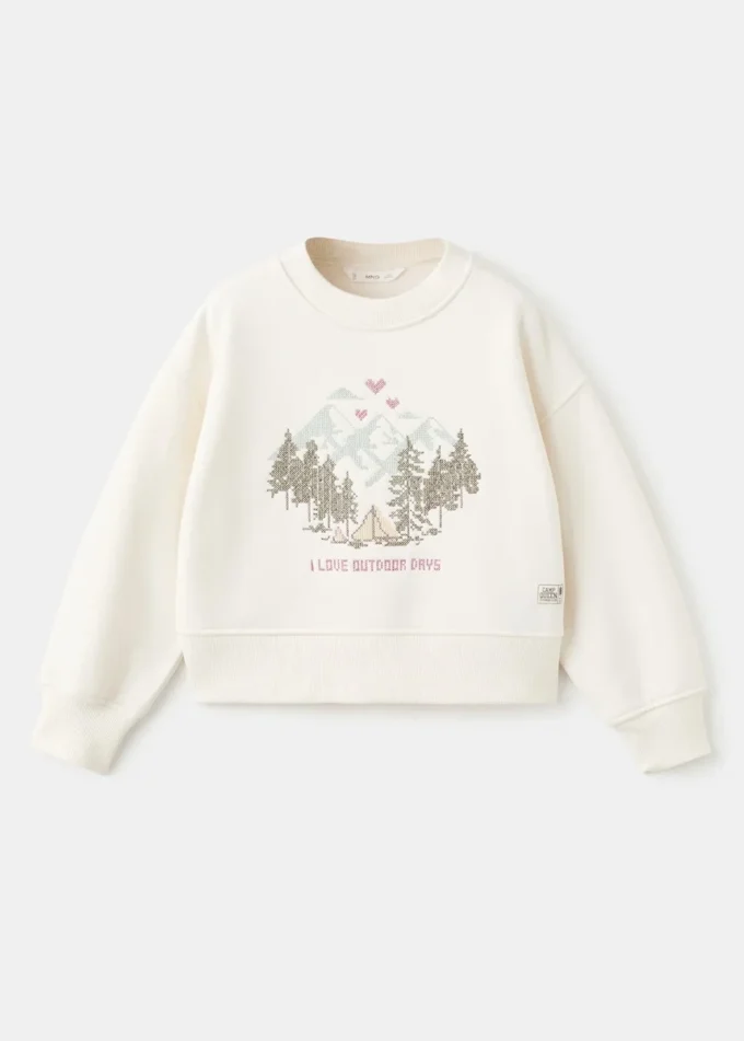 Vyšívaná bavlněná mikina Vyšívaná bavlněná mikina