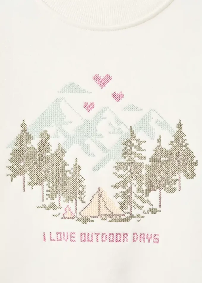 Vyšívaná bavlněná mikina Vyšívaná bavlněná mikina