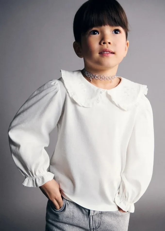 Vyšívané bavlněné tričko Vyšívané bavlněné tričko