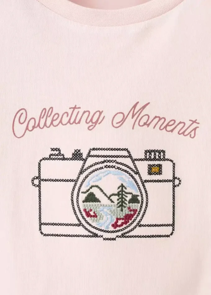 Vyšívané bavlněné tričko Vyšívané bavlněné tričko