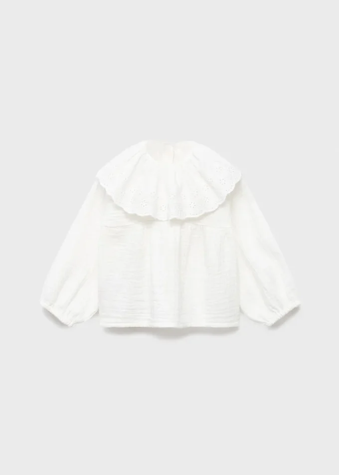 Vyšívaná blůza s babydoll límcem Vyšívaná blůza s babydoll límcem