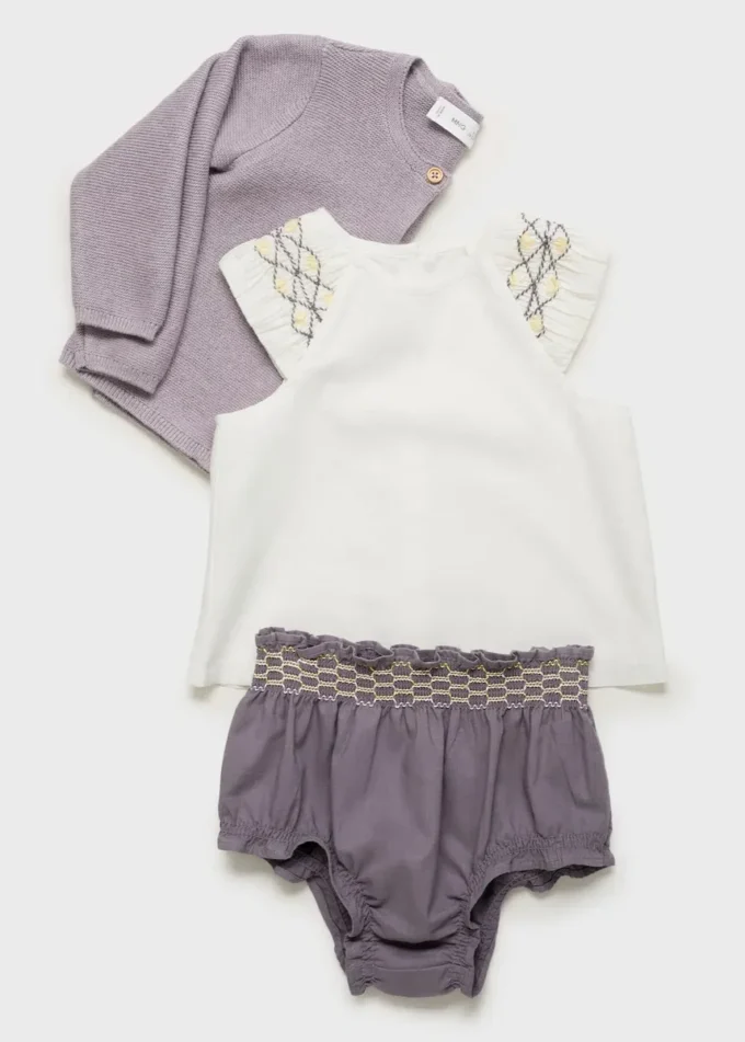 Vyšívané kraťasy ze směsi bavlny Vyšívané kraťasy ze směsi bavlny