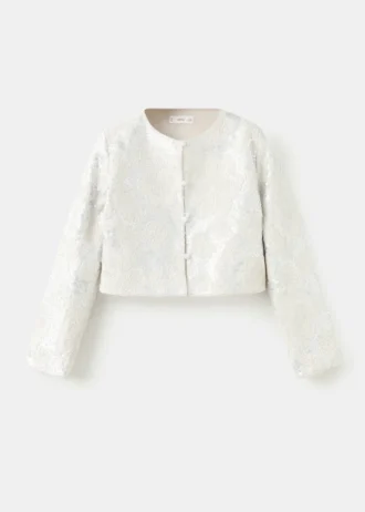 Vyšívaná lněná bunda s flitry