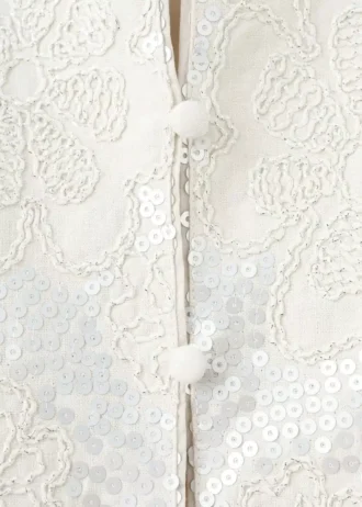 Vyšívaná lněná bunda s flitry