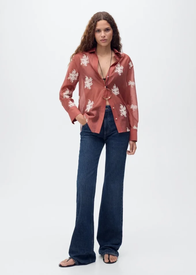 Vyšívaná lyocellová košile Vyšívaná lyocellová košile