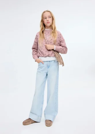 Vyšívaná mikina s květinovým vzorem Vyšívaná mikina s květinovým vzorem