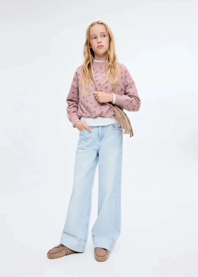 Vyšívaná mikina s květinovým vzorem Vyšívaná mikina s květinovým vzorem