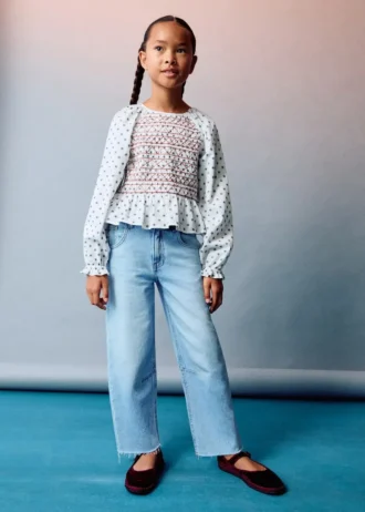 Vyšívaná potištěná blůza