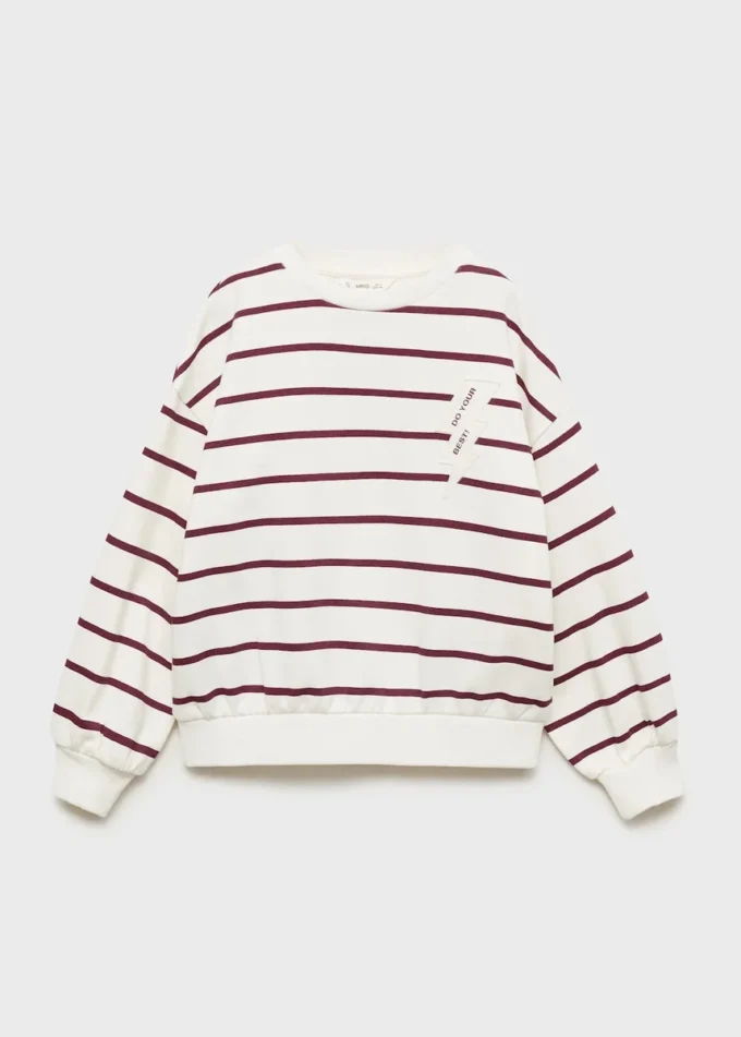 Vyšívaná pruhovaná mikina Vyšívaná pruhovaná mikina