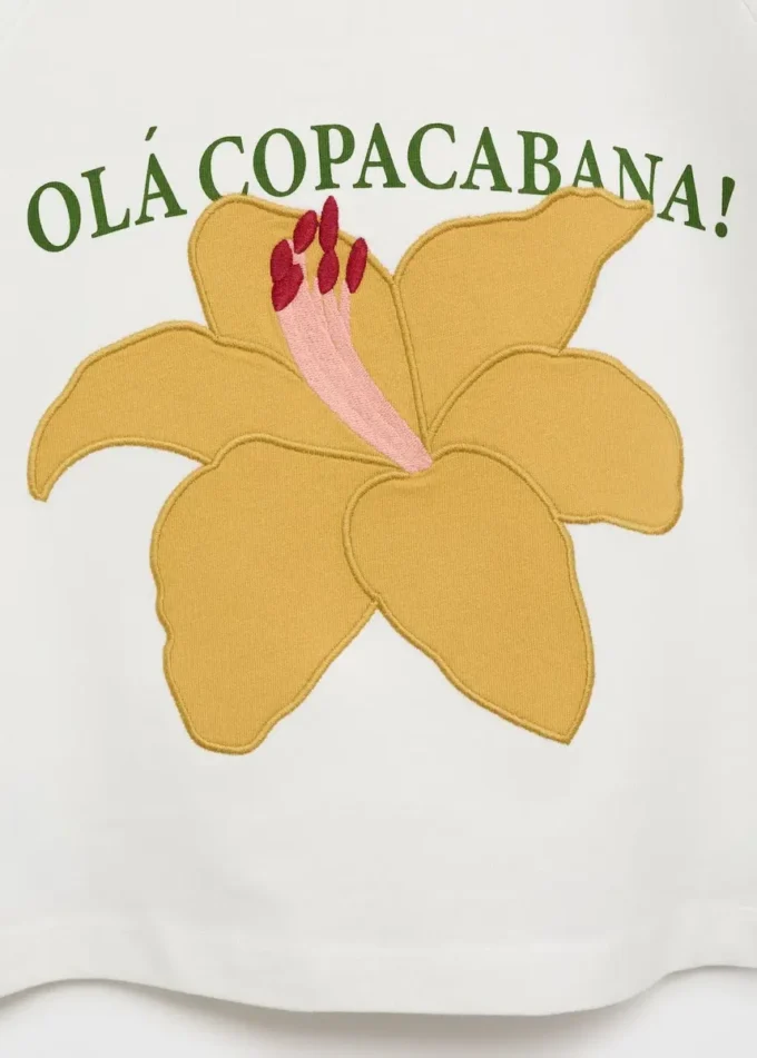 Vyšívané tričko s krátkými rukávy Vyšívané tričko s krátkými rukávy