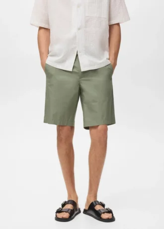 Úzké bavlněné bermudy