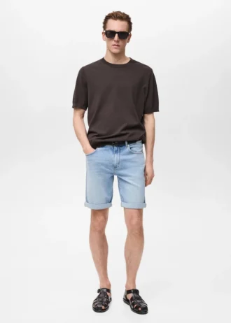 Úzké džínové bermudy