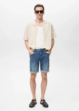 Úzké džínové bermudy