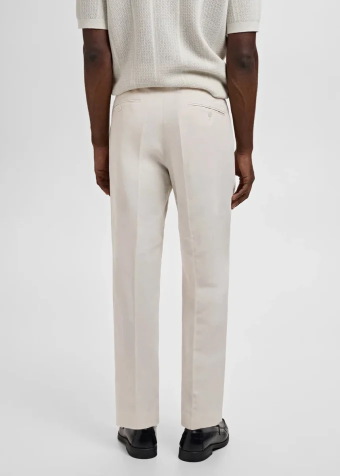 Úzké plisované lněné kalhoty Úzké plisované lněné kalhoty