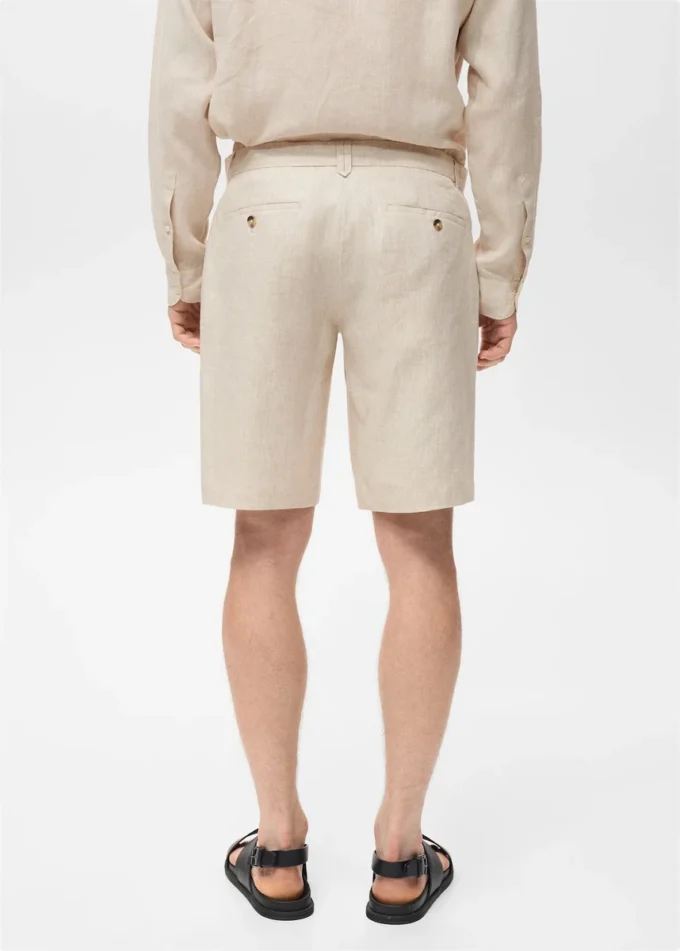 Úzký střih 100% lněné bermudy Úzký střih 100% lněné bermudy
