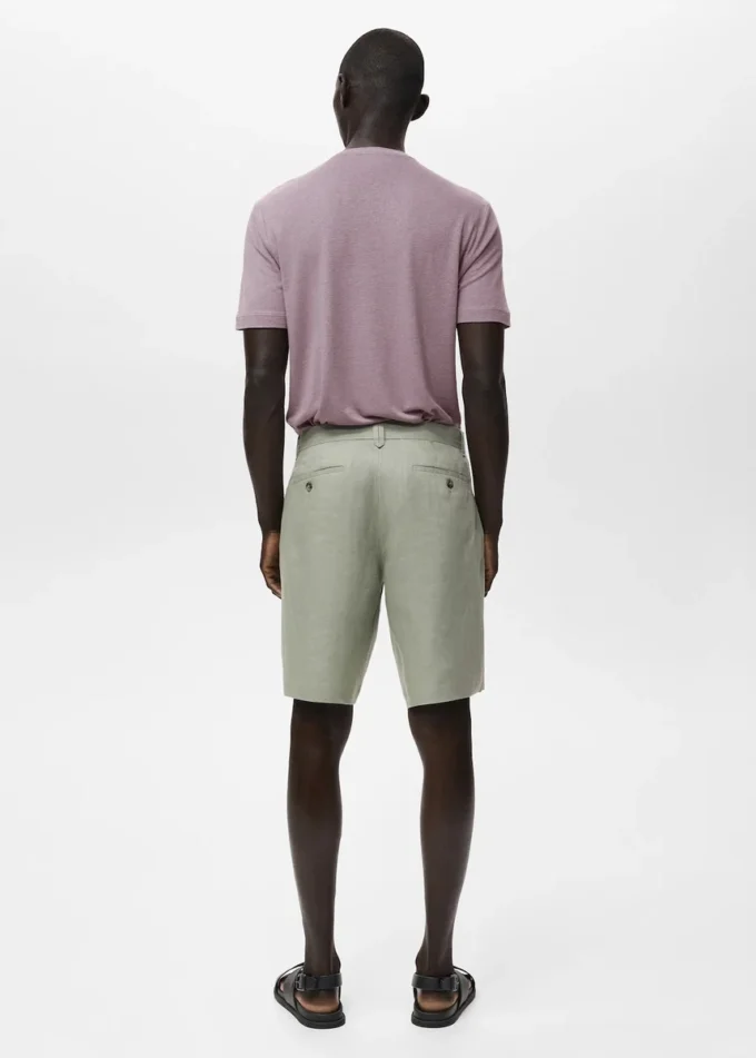 Úzký střih 100% lněné bermudy Úzký střih 100% lněné bermudy