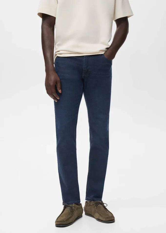 Úzký střih modročerné džíny Jan Úzký střih modročerné džíny Jan