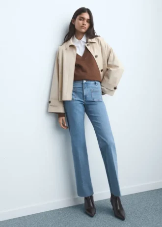 Zvonové zkrácené džíny s kapsami